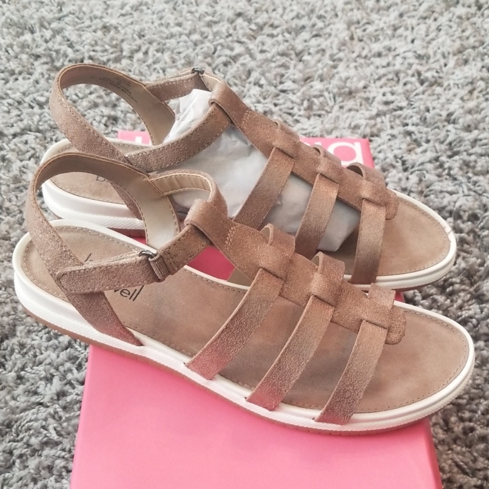 Lauren Blakwell Pewter Sandals Size 8.5 NIB
